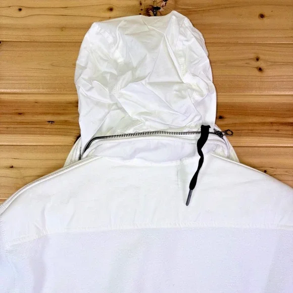 Polo Ralph Lauren Jacket Mens Small White Lightweight Hooded Full Zip Jacket